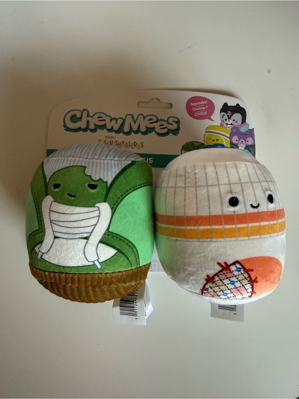 NWT Squishmallows ChewMees Dog Toys 2-Pack Brando & Linus
